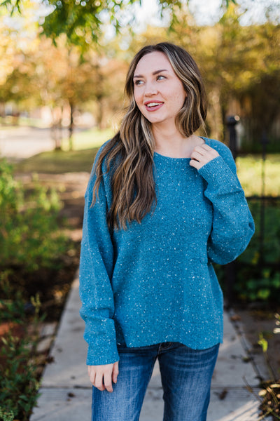 Blue Confetti Sweater