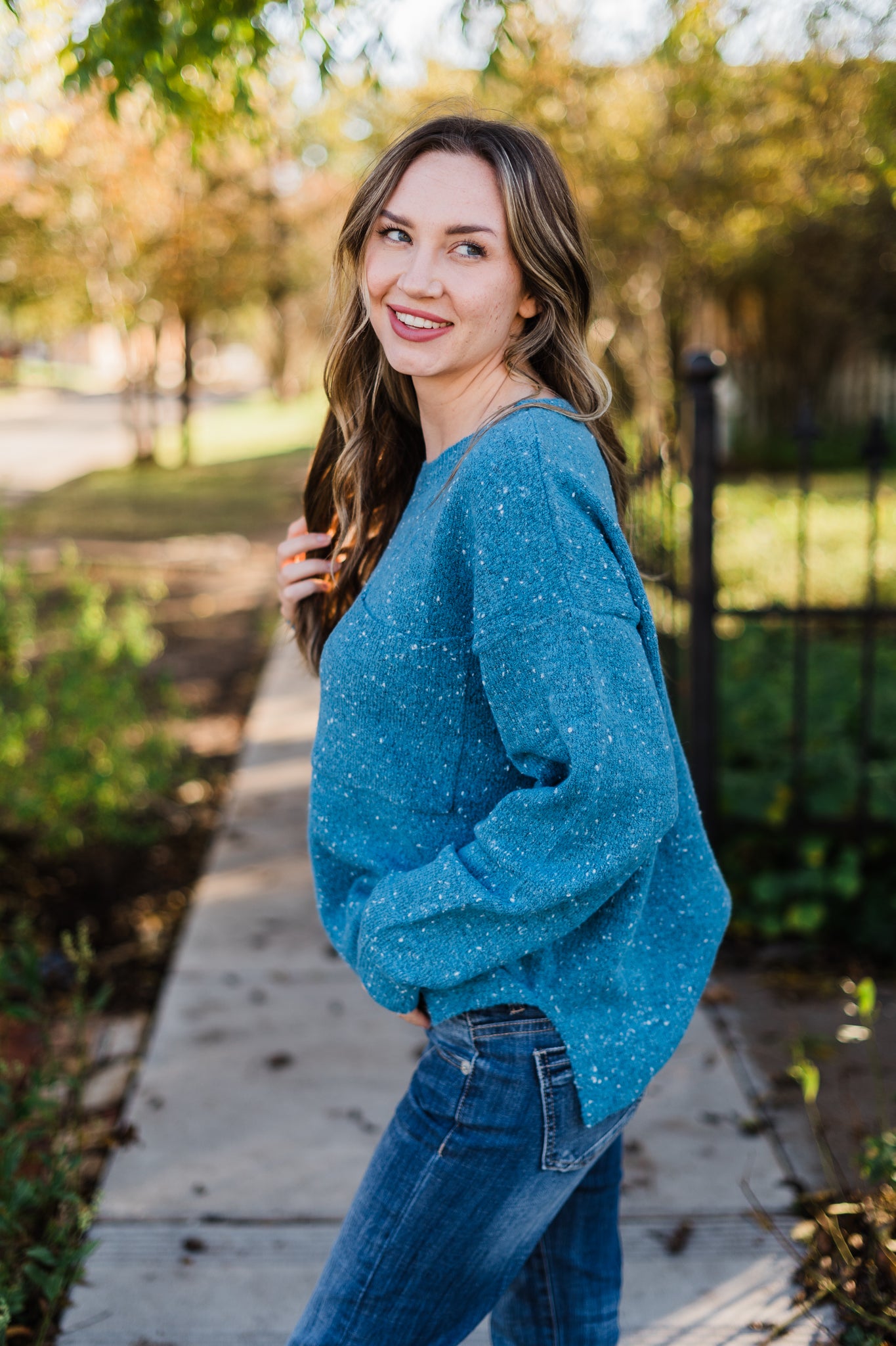 Blue Confetti Sweater