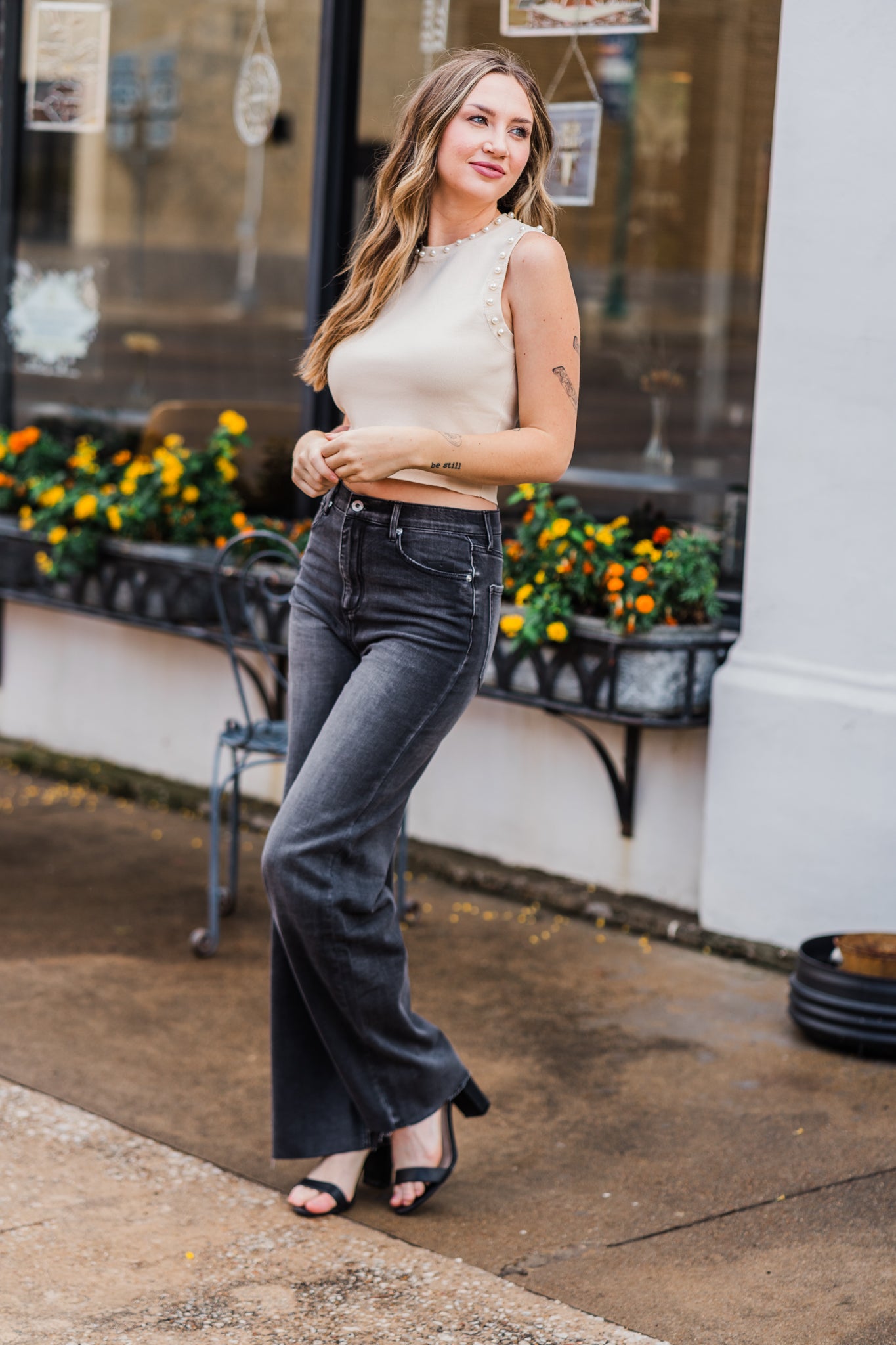 Pearl Embellished Tank