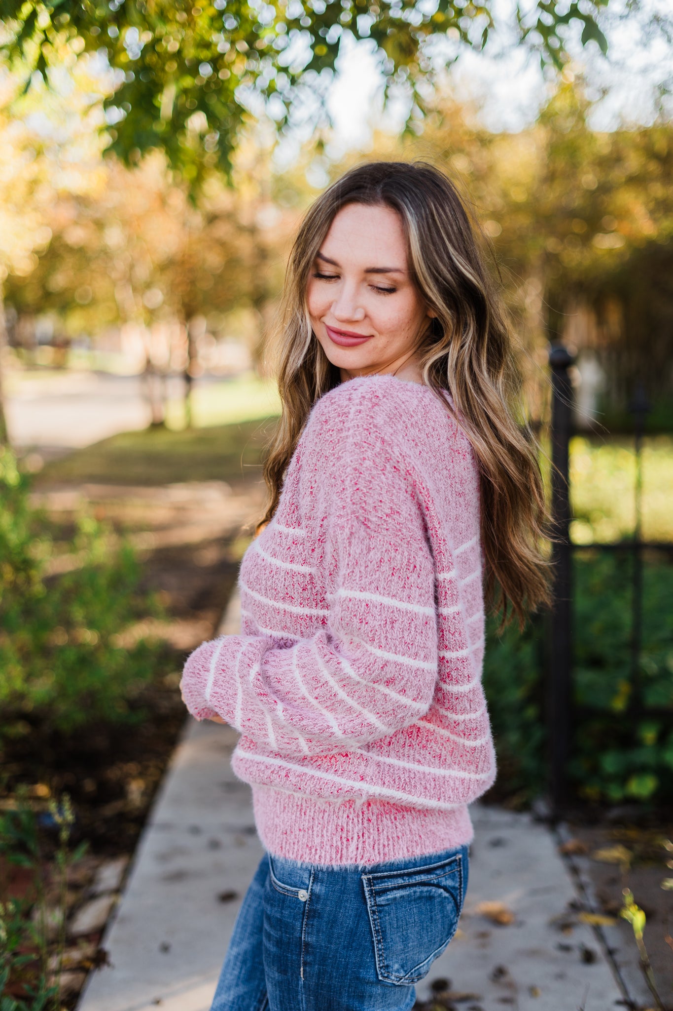 Red Cozy Striped Sweater