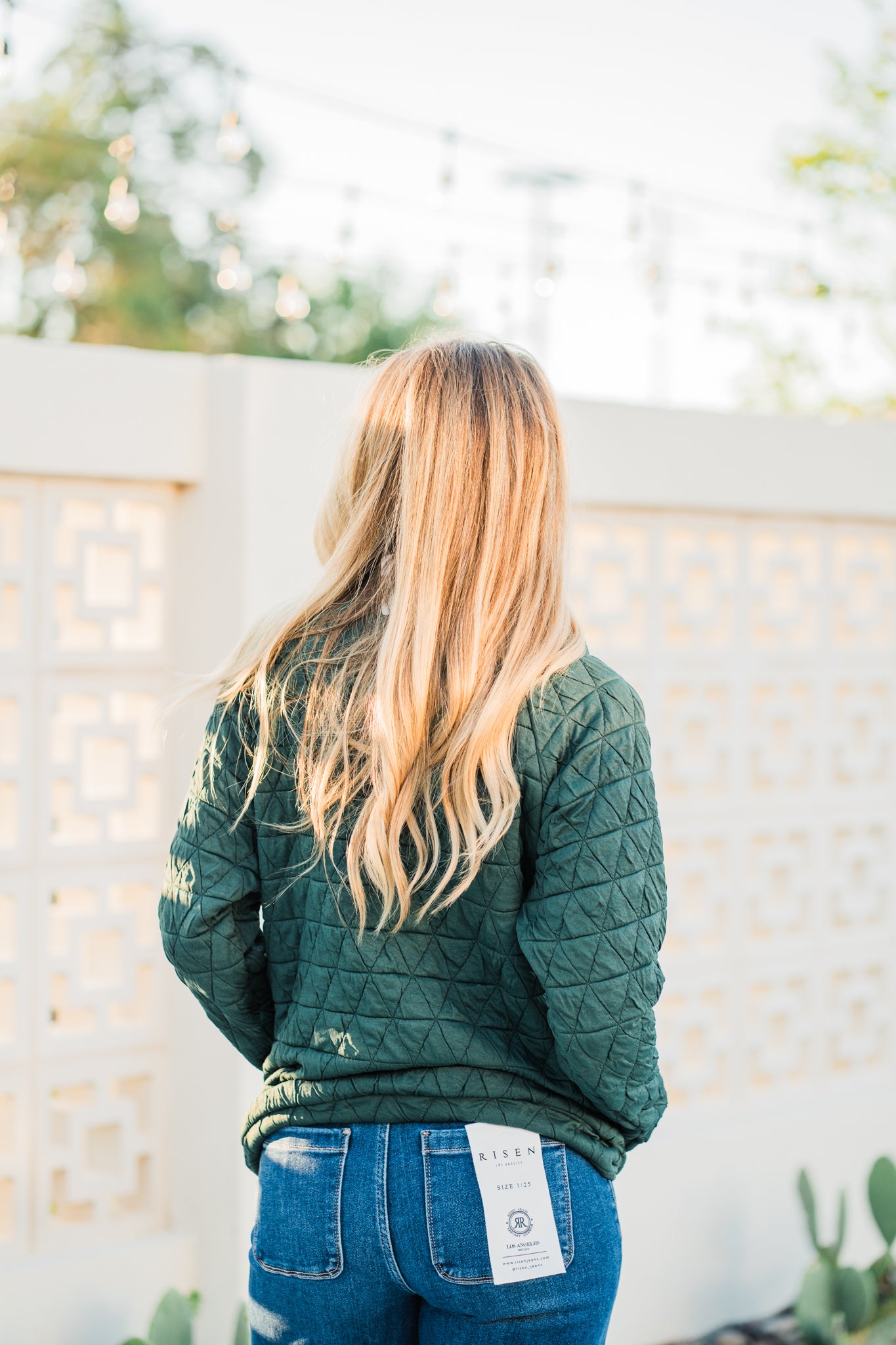 IN STOCK Geometric Button Snap Pullover - Hunter Green