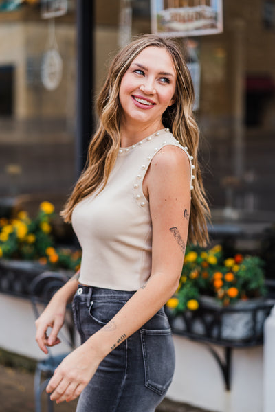 Pearl Embellished Tank