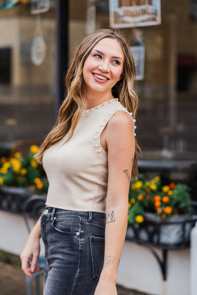 Pearl Embellished Tank