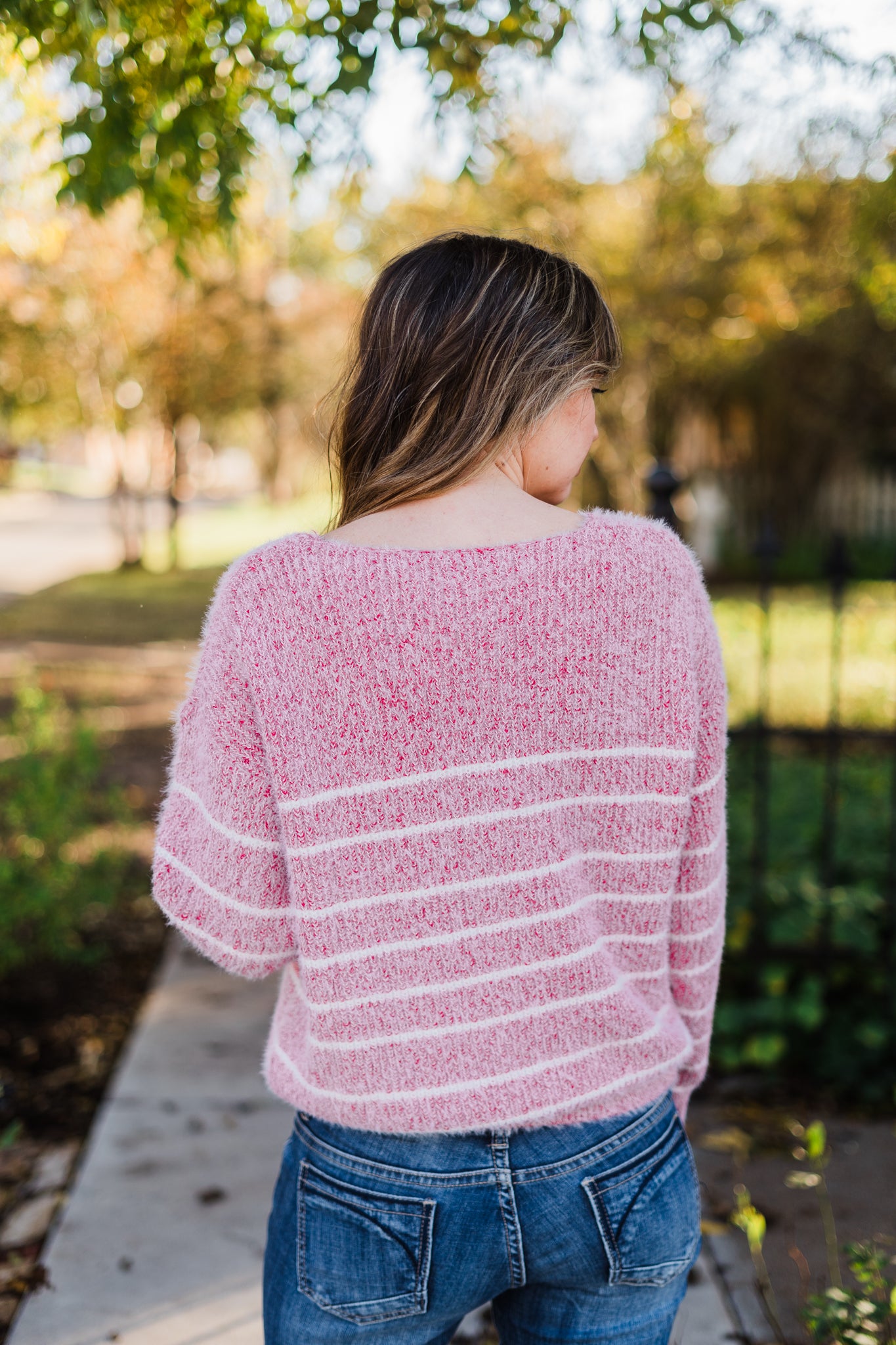 Red Cozy Striped Sweater