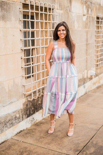 Pastel Parade Maxi Dress