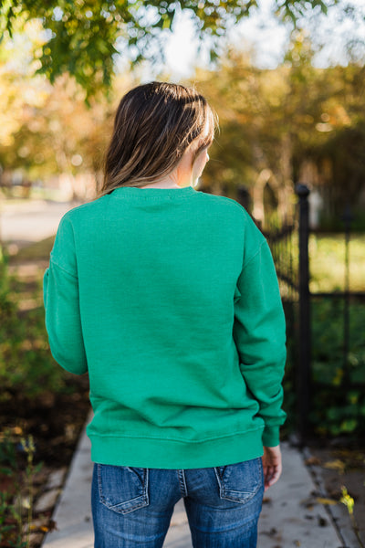 Green Vintage Wash Pocket Pullover