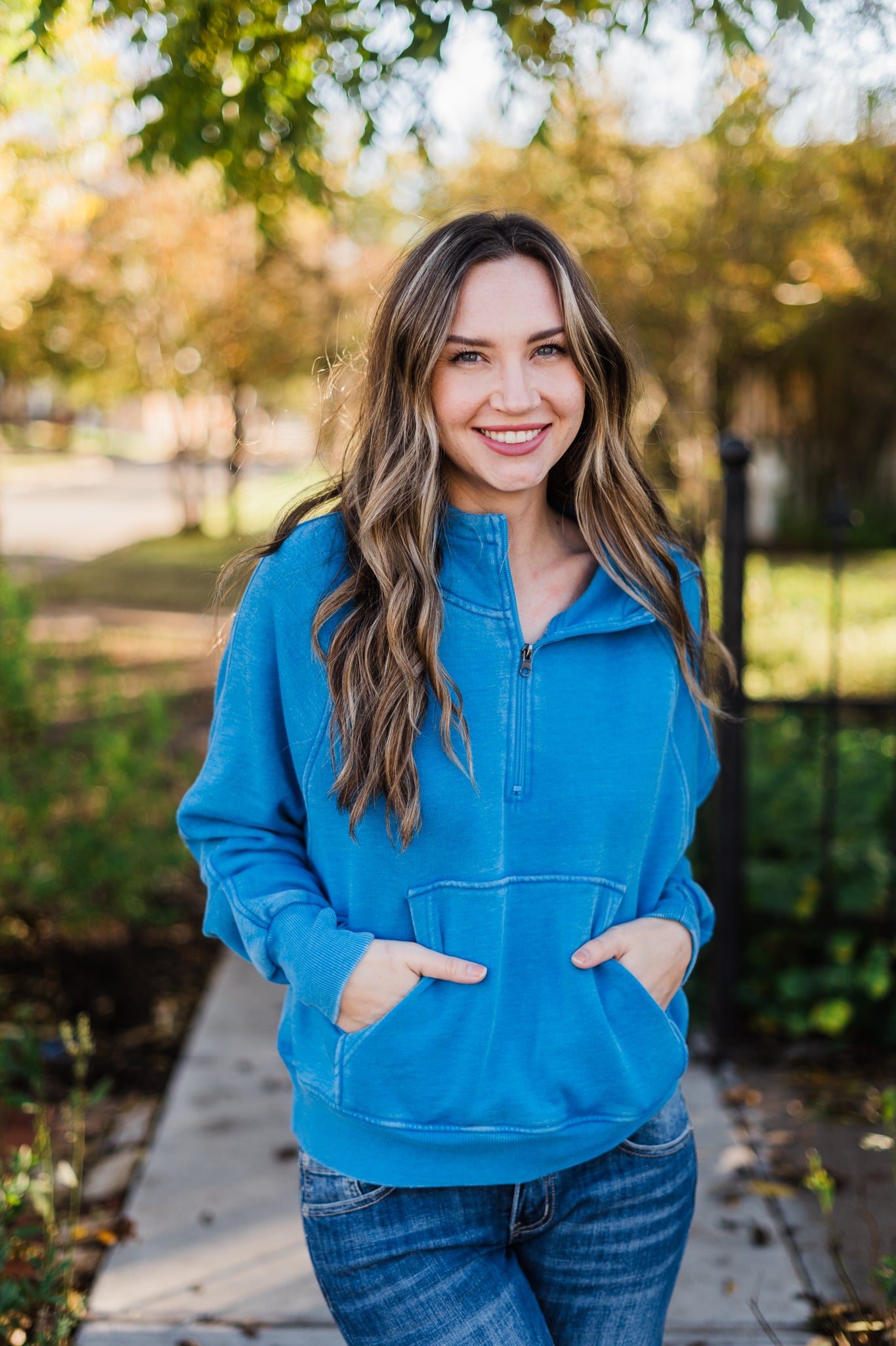 Blue Hooded Sweatshirt