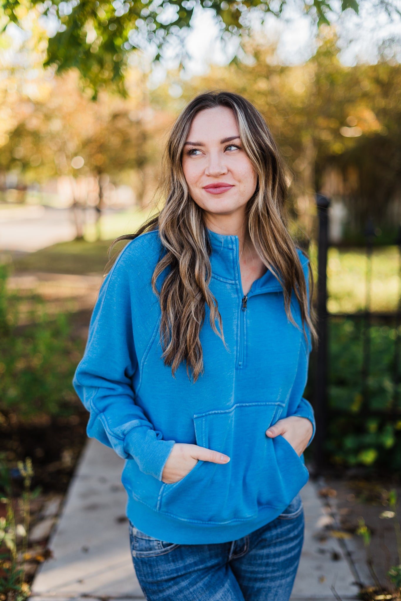 Blue Hooded Sweatshirt