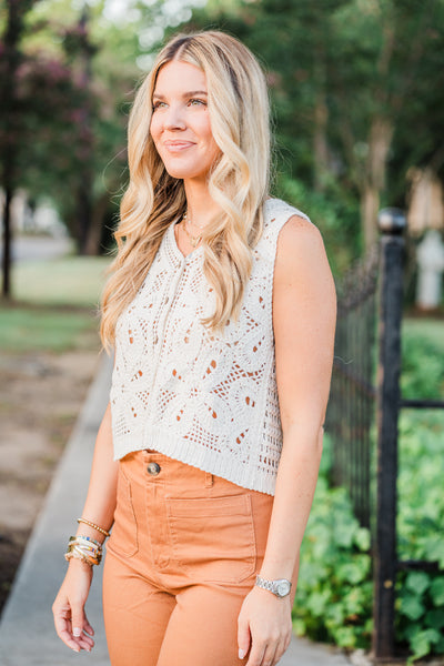 The Wildflower Crochet Button-Down