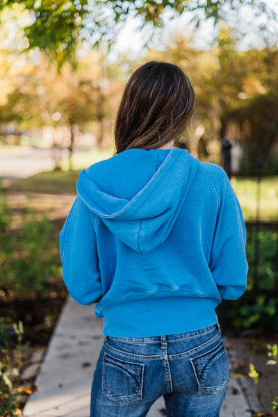 Blue Hooded Sweatshirt