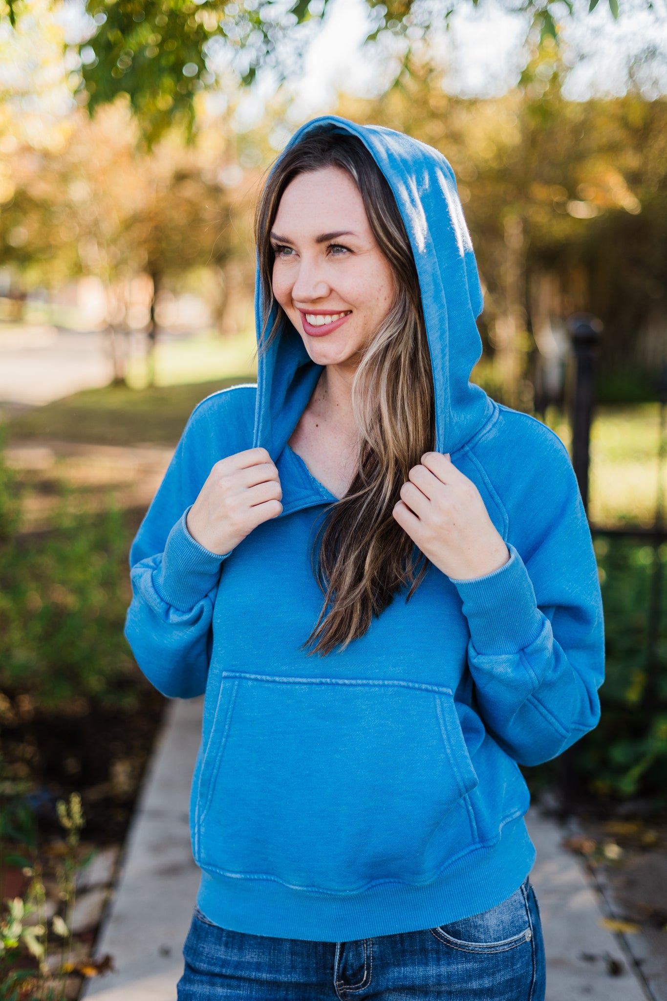 Blue Hooded Sweatshirt