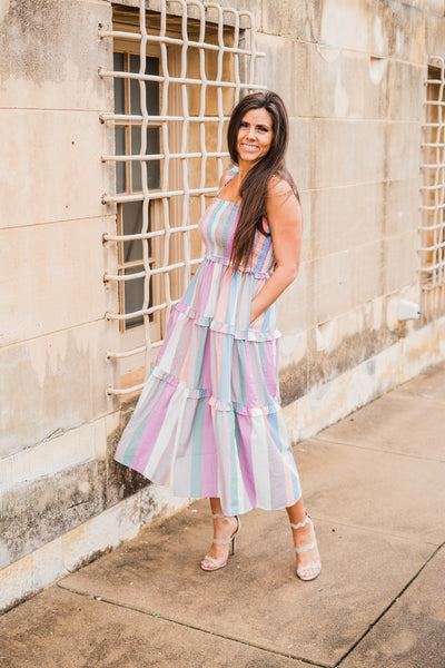 Pastel Parade Maxi Dress