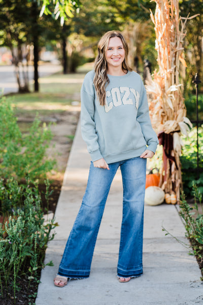 Sherpa Letter Cozy Sweatshirt