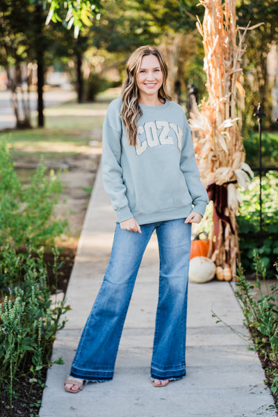 Sherpa Letter Cozy Sweatshirt