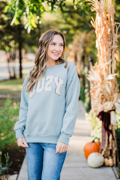 Sherpa Letter Cozy Sweatshirt