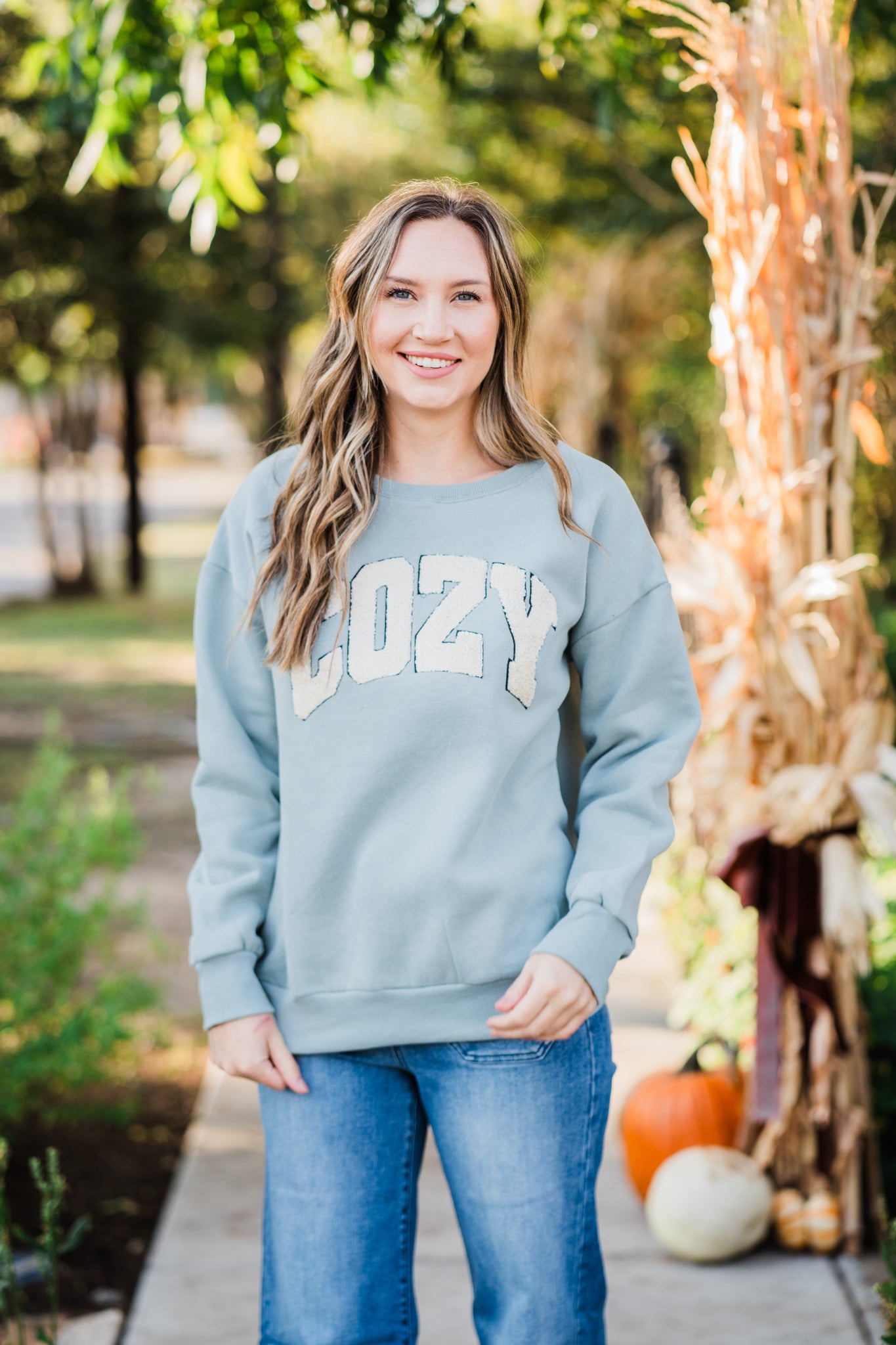 Sherpa Letter Cozy Sweatshirt