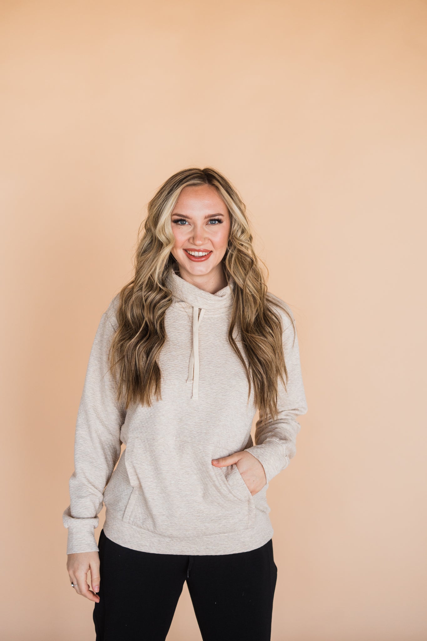 Oatmeal Funnel Neck Pullover