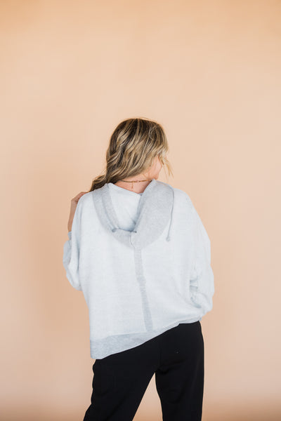 Heather Grey French Terry Button Hoodie