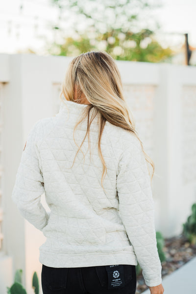 Geometric Snap Pullover- Oatmeal