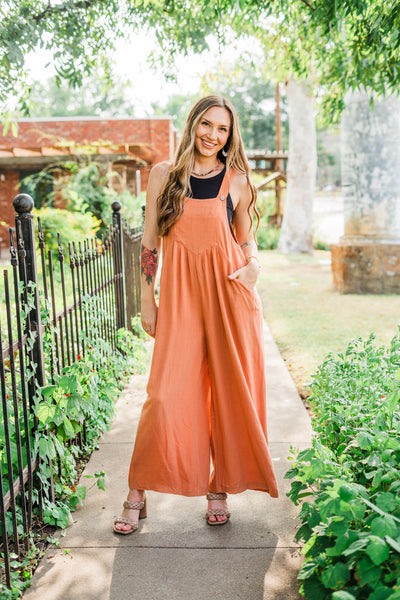 Linen Pleated Wide Leg Overalls