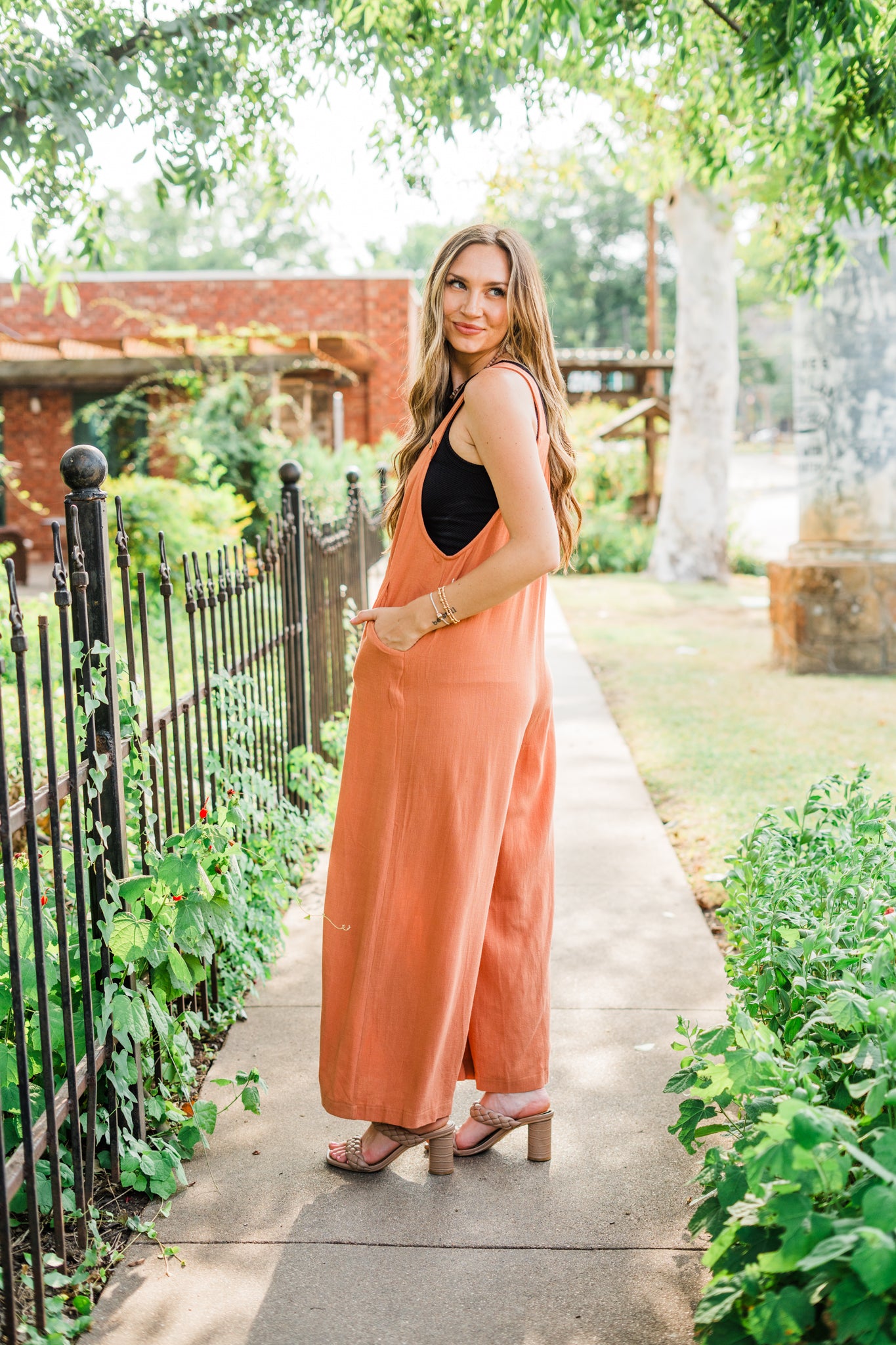 Linen Pleated Wide Leg Overalls