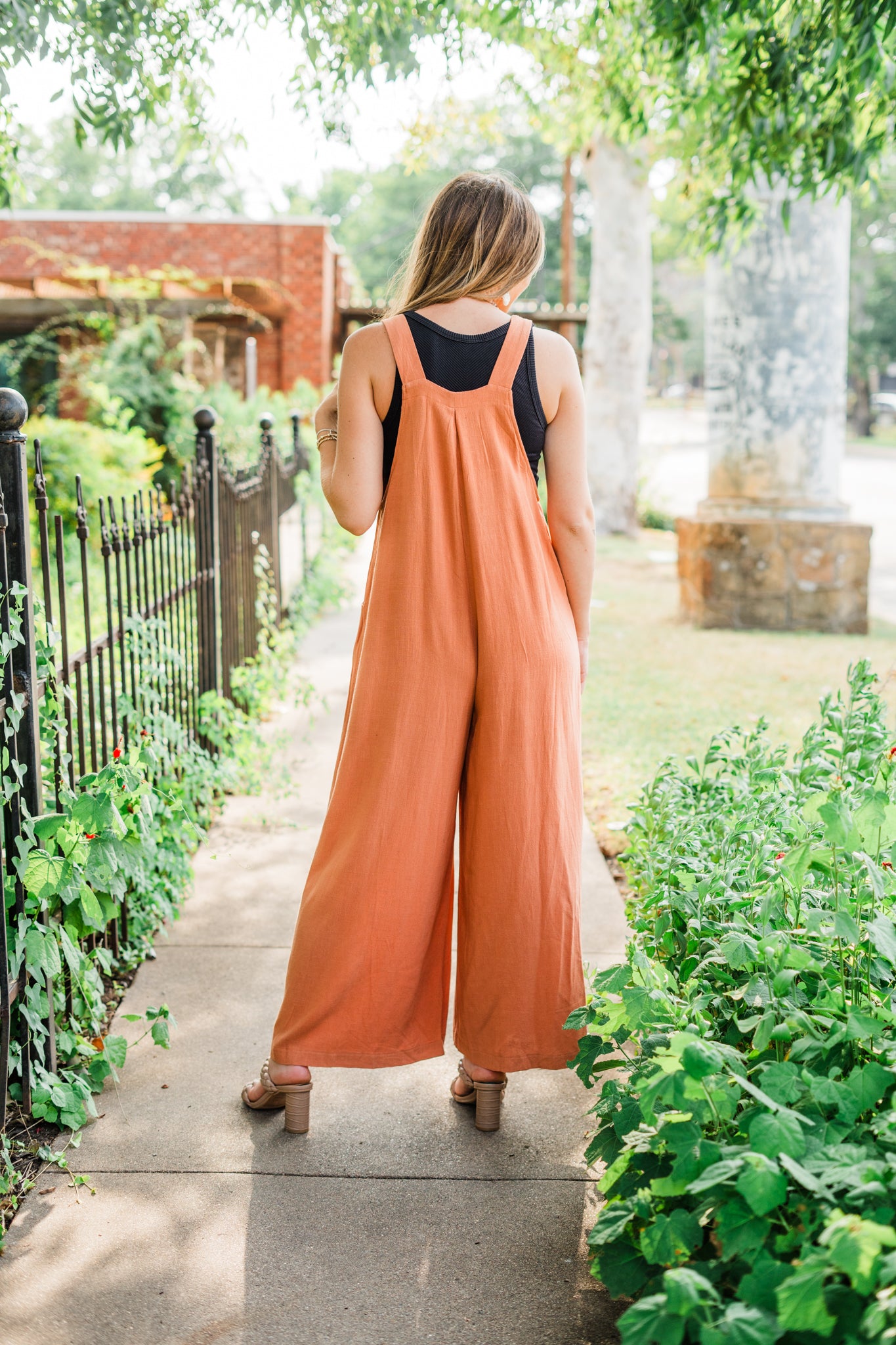 Linen Pleated Wide Leg Overalls