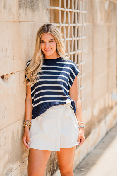 Braided Wrap Skort- Off White