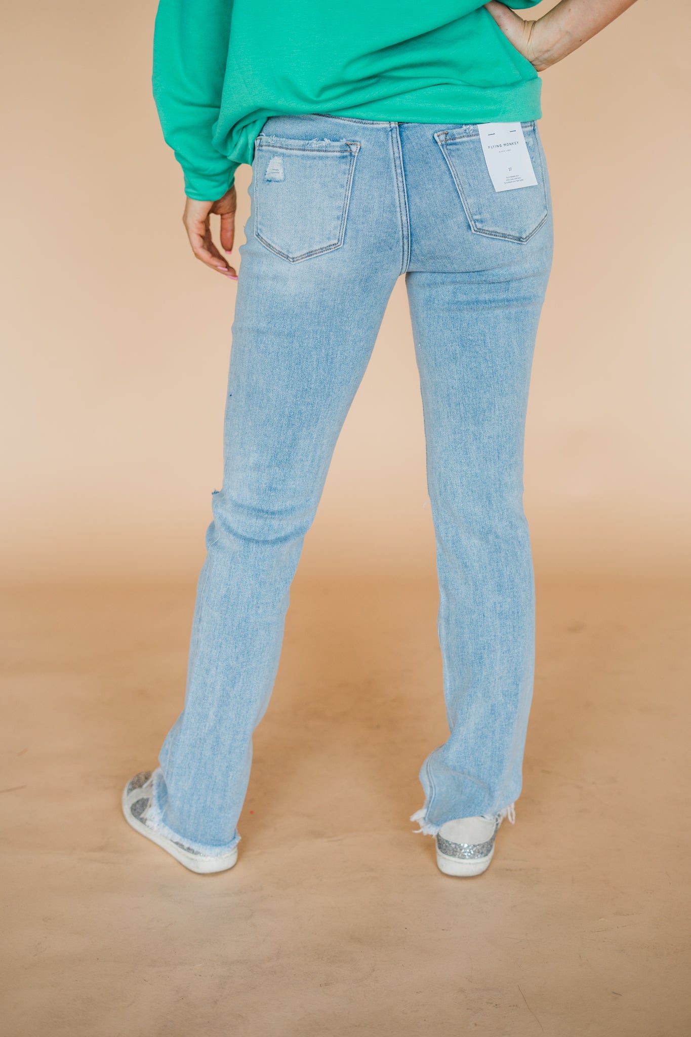 Light Wash High Rise Straight Jeans
