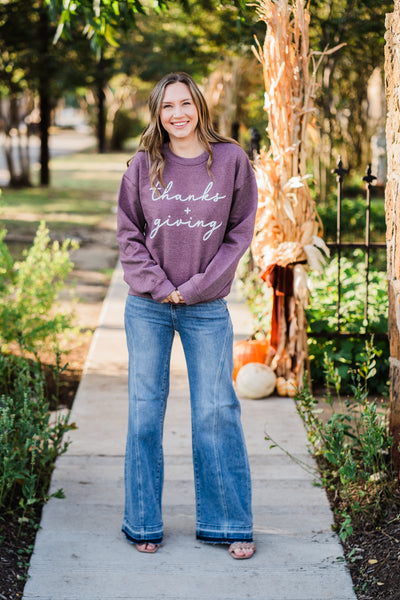 Thanks+Giving Heather Maroon Sweatshirt