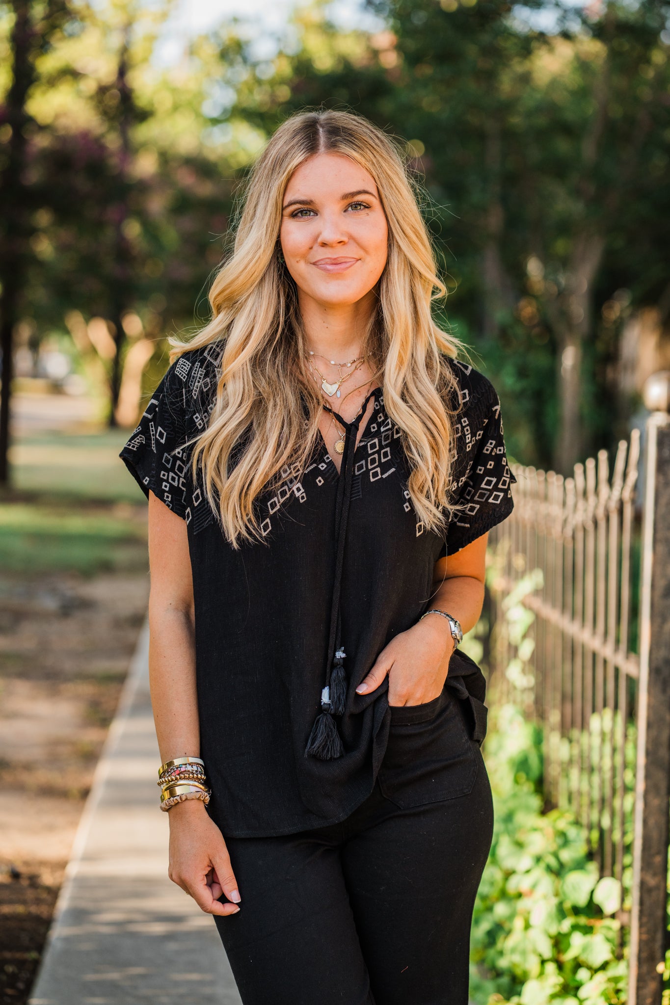 Painted Canyon Embroidered Blouse