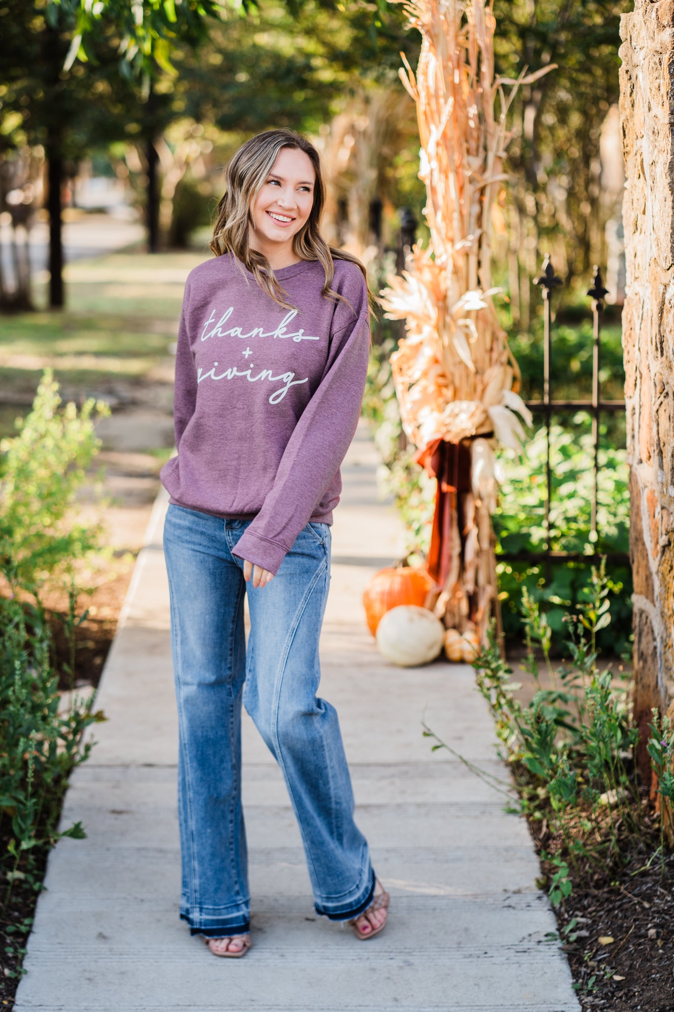 Thanks+Giving Heather Maroon Sweatshirt