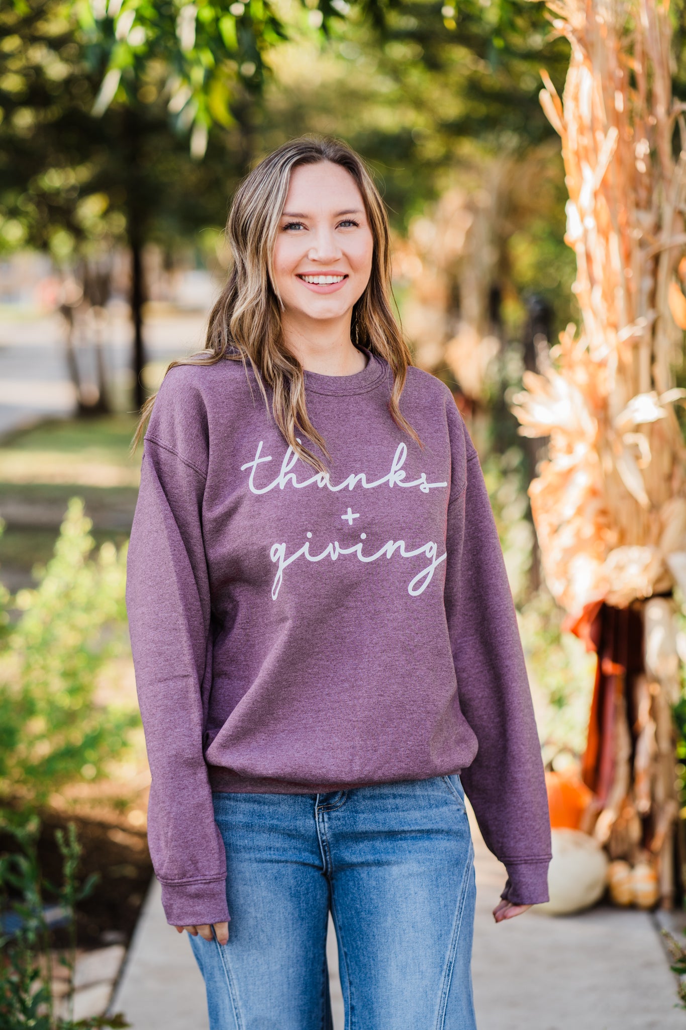 Thanks+Giving Heather Maroon Sweatshirt