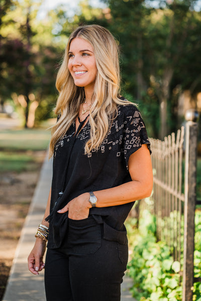 Painted Canyon Embroidered Blouse