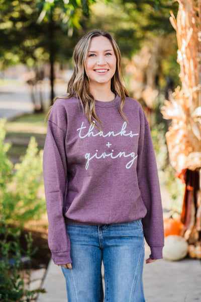 Thanks+Giving Heather Maroon Sweatshirt