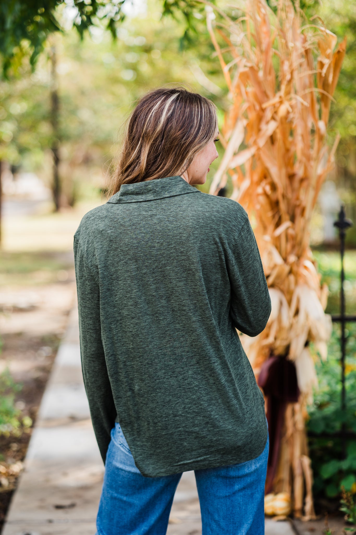 Olive Long Sleeve Soft Button Down