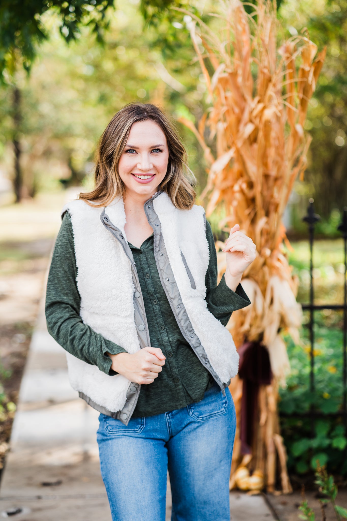 Olive Long Sleeve Soft Button Down