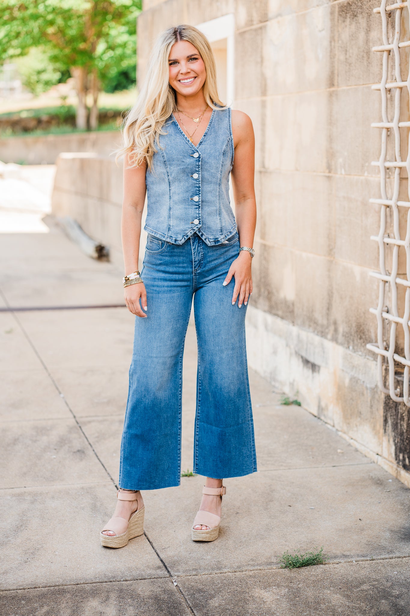 High Rise Crop Wide Leg Jeans
