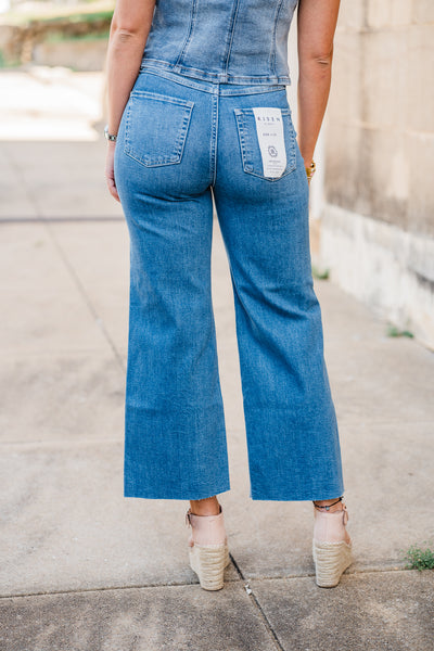 High Rise Crop Wide Leg Jeans