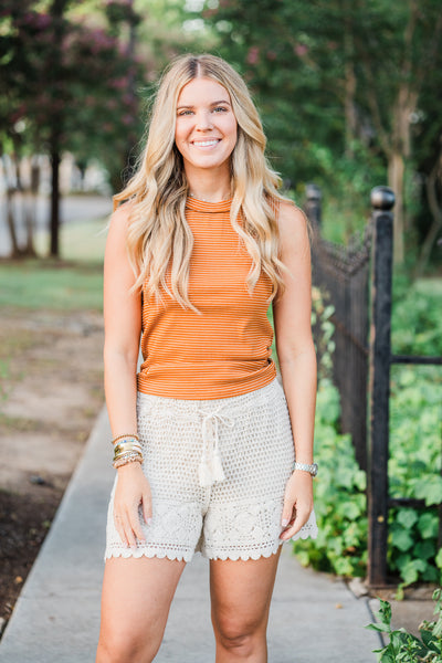 Sierra Cream Crochet Shorts