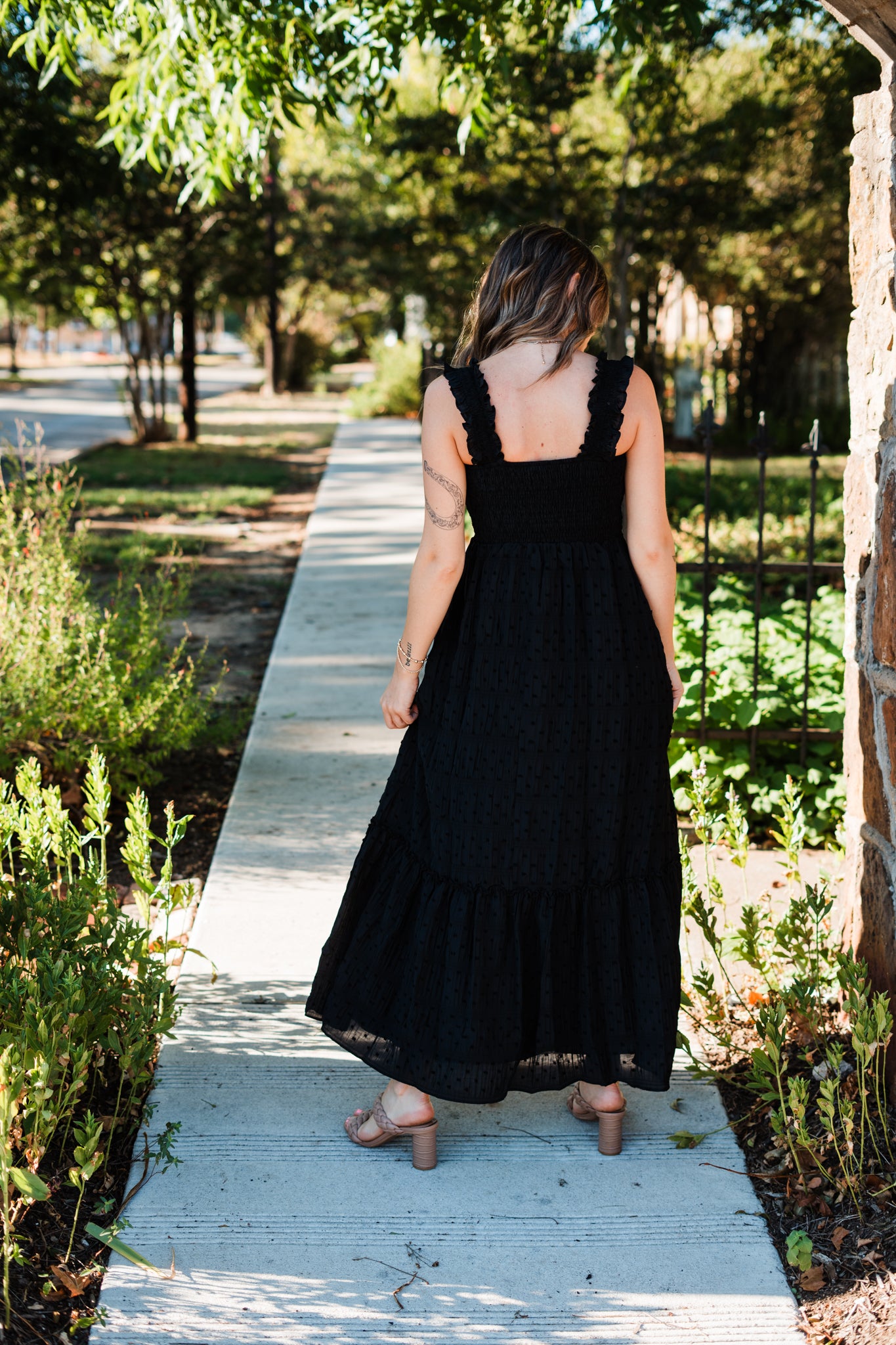 Lucy Smocked Maxi Dress- Black