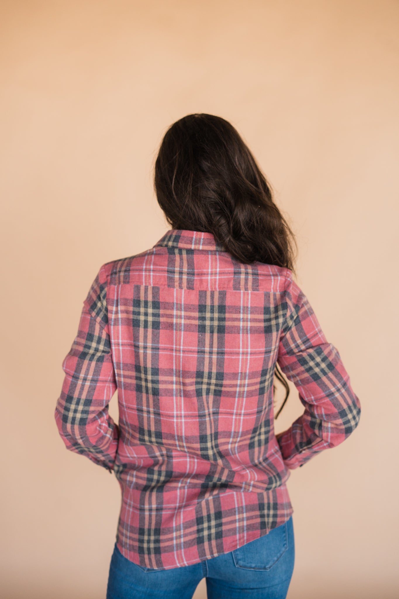 Rose Flannel Plaid Shirt