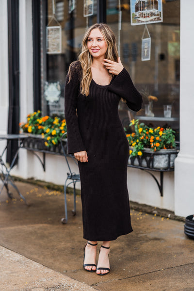 Black Maxi Sweater Dress