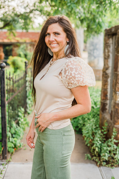 Floral Lace Short Sleeve Top