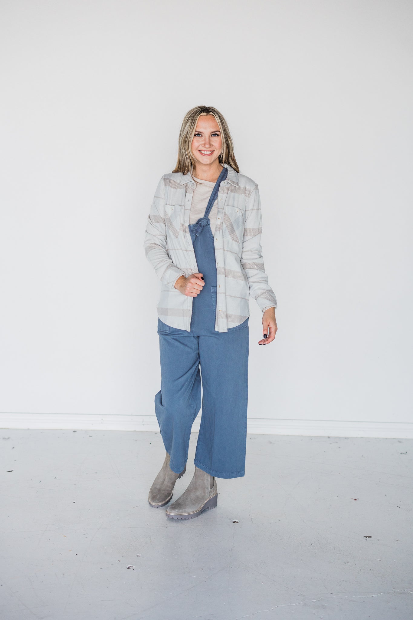 Lewis Shirt- Cream Taupe Plaid