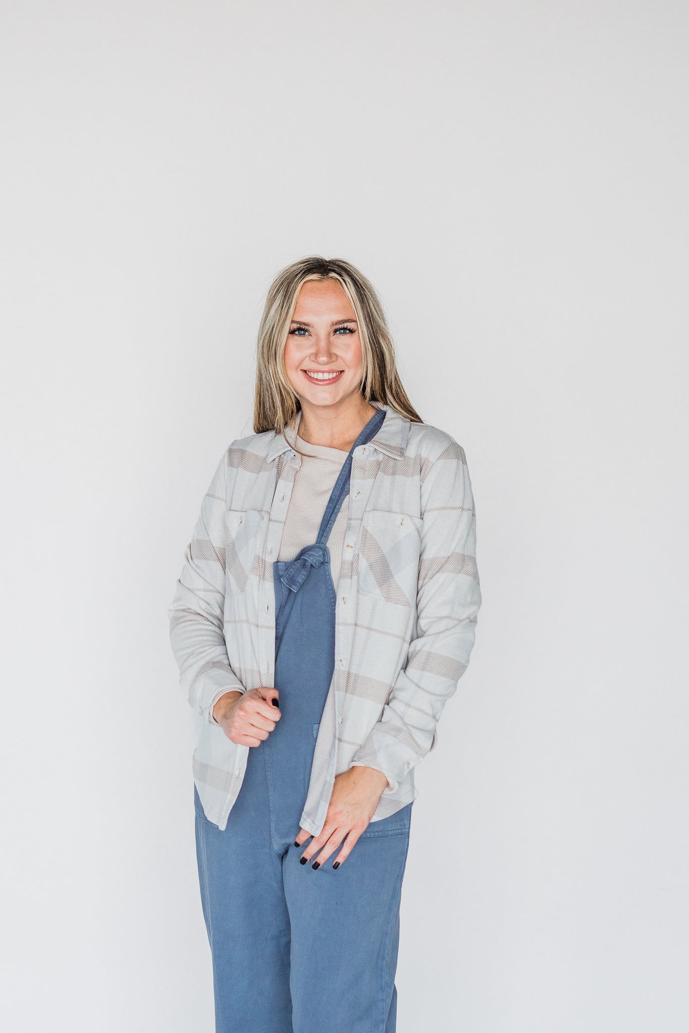 Lewis Shirt- Cream Taupe Plaid