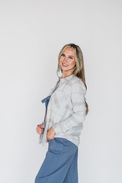 Lewis Shirt- Cream Taupe Plaid