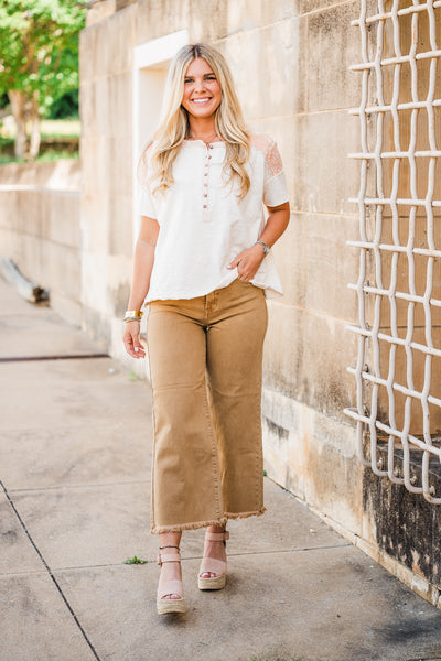 Apricot Contrast Short Sleeve T-Shirt