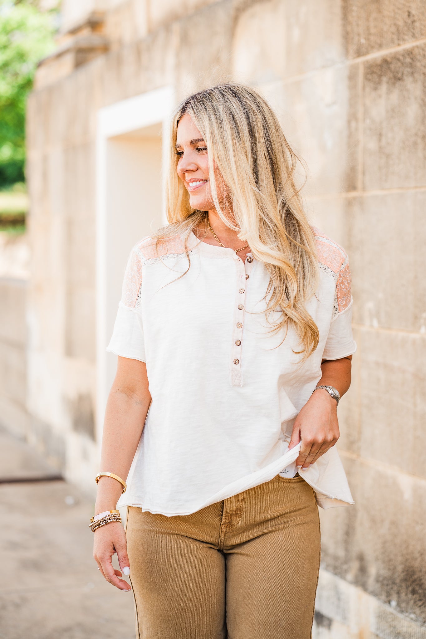 Apricot Contrast Short Sleeve T-Shirt