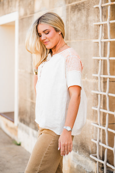 Apricot Contrast Short Sleeve T-Shirt
