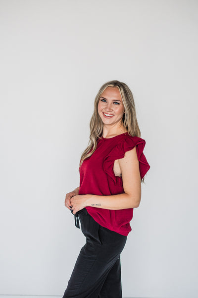 Port Ruffle Detail Blouse